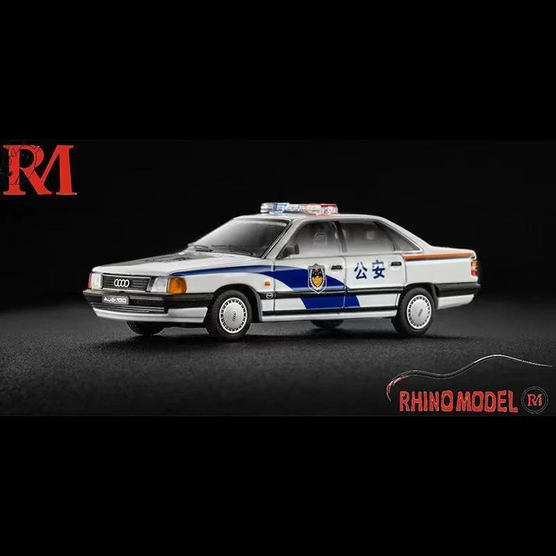 RM犀牛1:64奥迪 Audi 100 C3 警车版 仿真合金汽车模型收藏