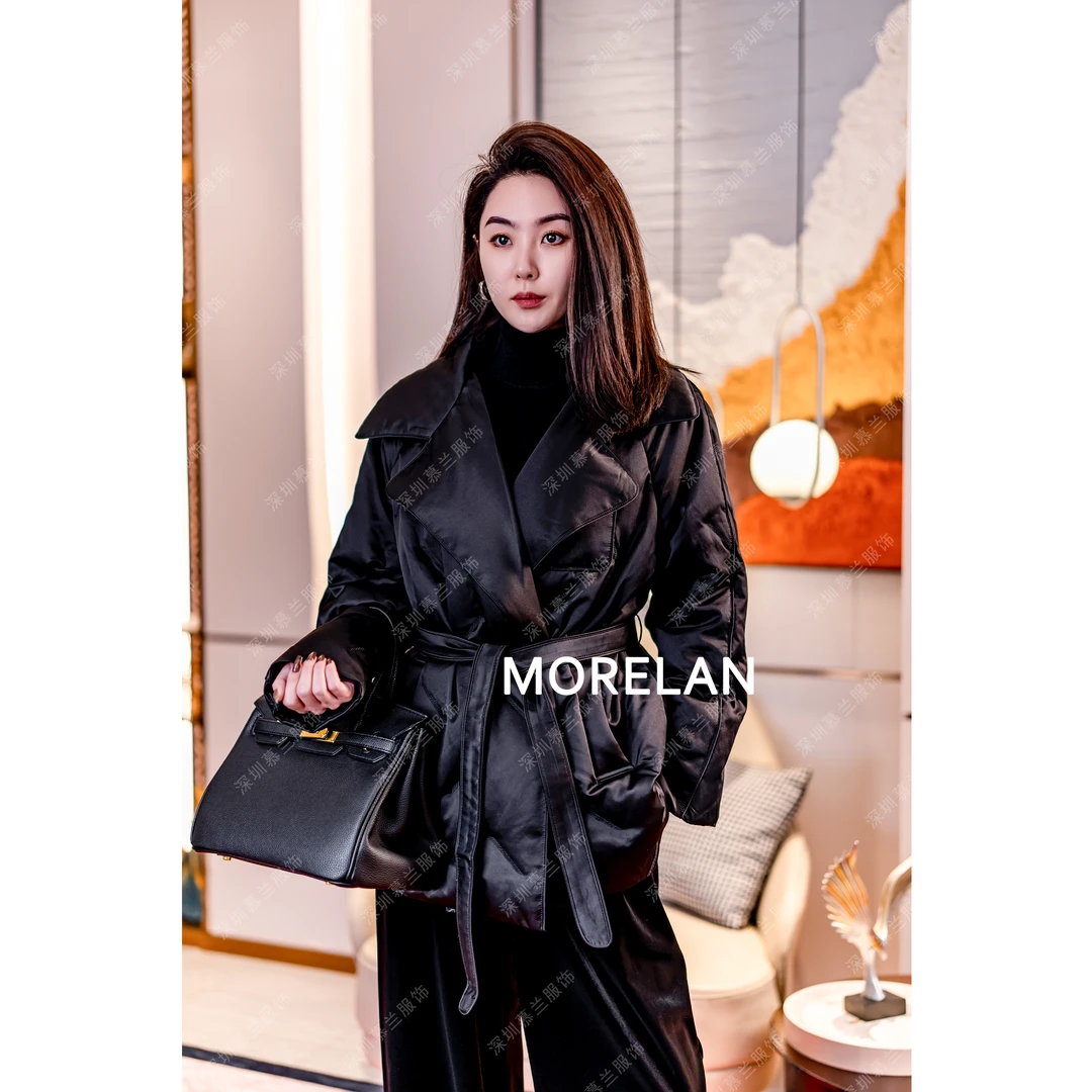 慕兰繁浮时尚洋气气质保暖翻领收腰显瘦白鸭绒百搭羽绒服MLW-3381