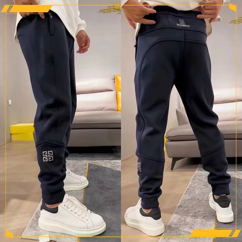 卫裤男裤子男款爆款2023新款迷宫格潮男修身百搭弹力束脚休闲裤