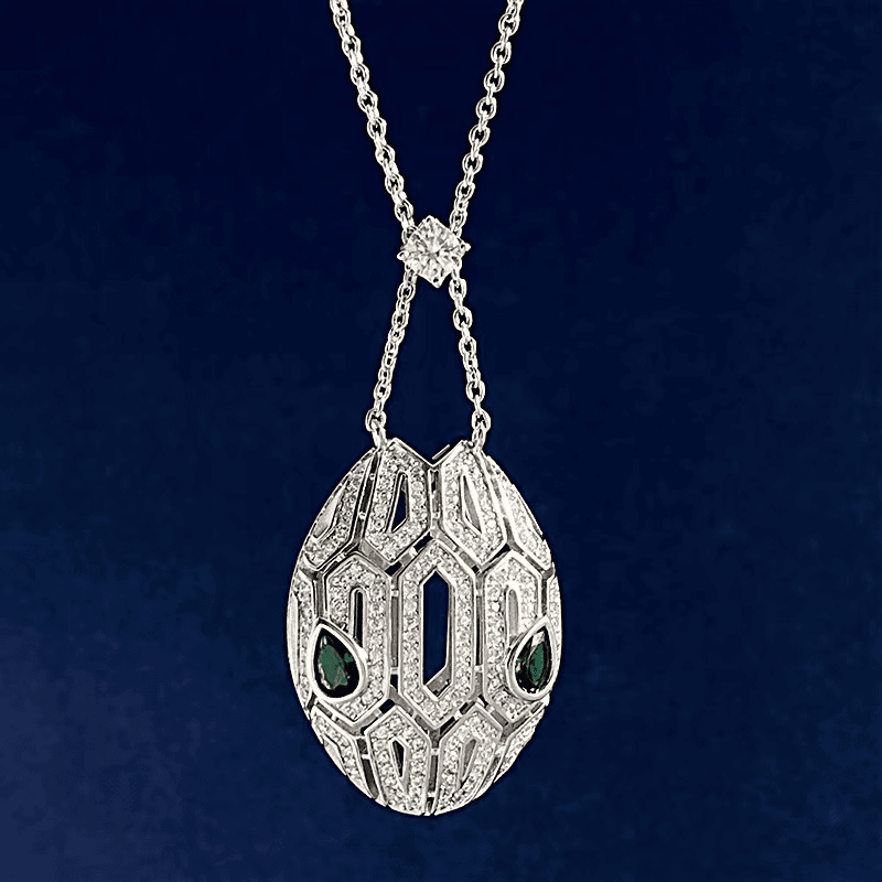 铜合金项链 设计师款时尚银色蛇形项链百搭X8309