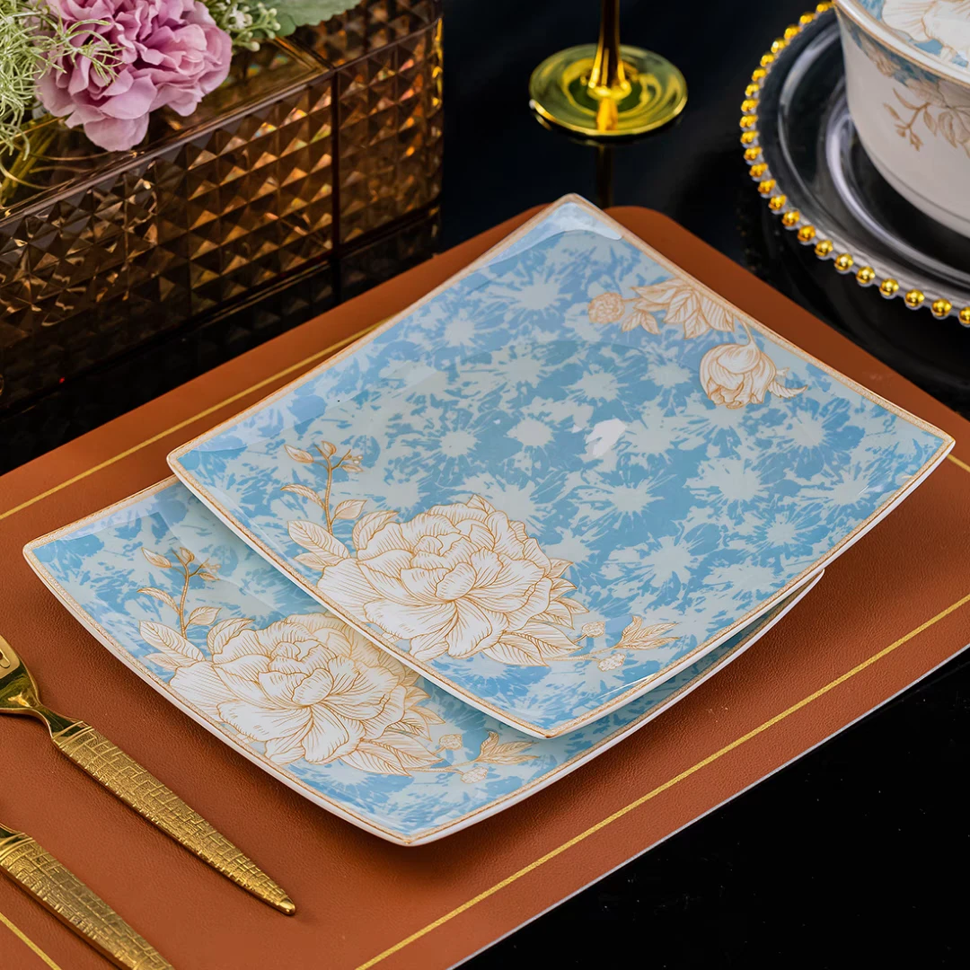 景德镇陶瓷8英寸贵龙盘（2只装）景德镇骨瓷