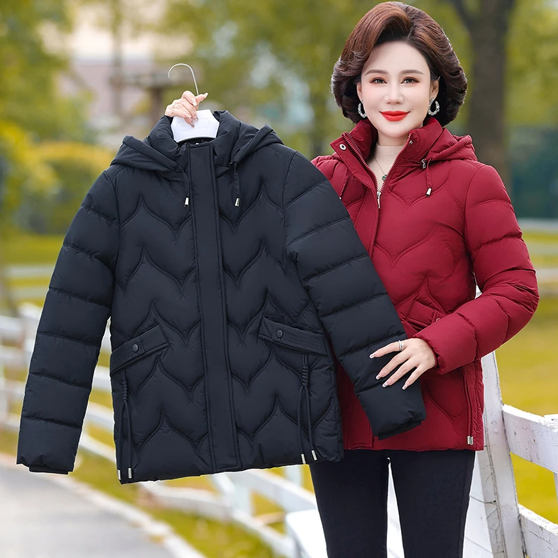 2024棉袄新款妈妈棉服大码200斤短款棉衣中老年洋气保暖加厚外套