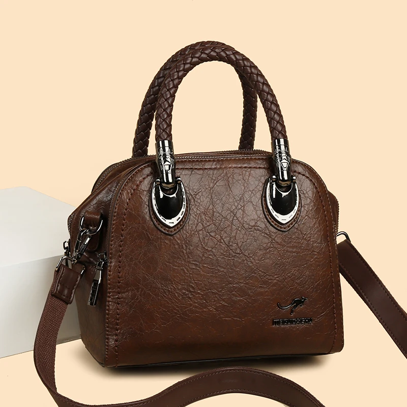 品牌爆款女包新款软皮单肩包气质手提包便携斜挎包外出中年妈妈包