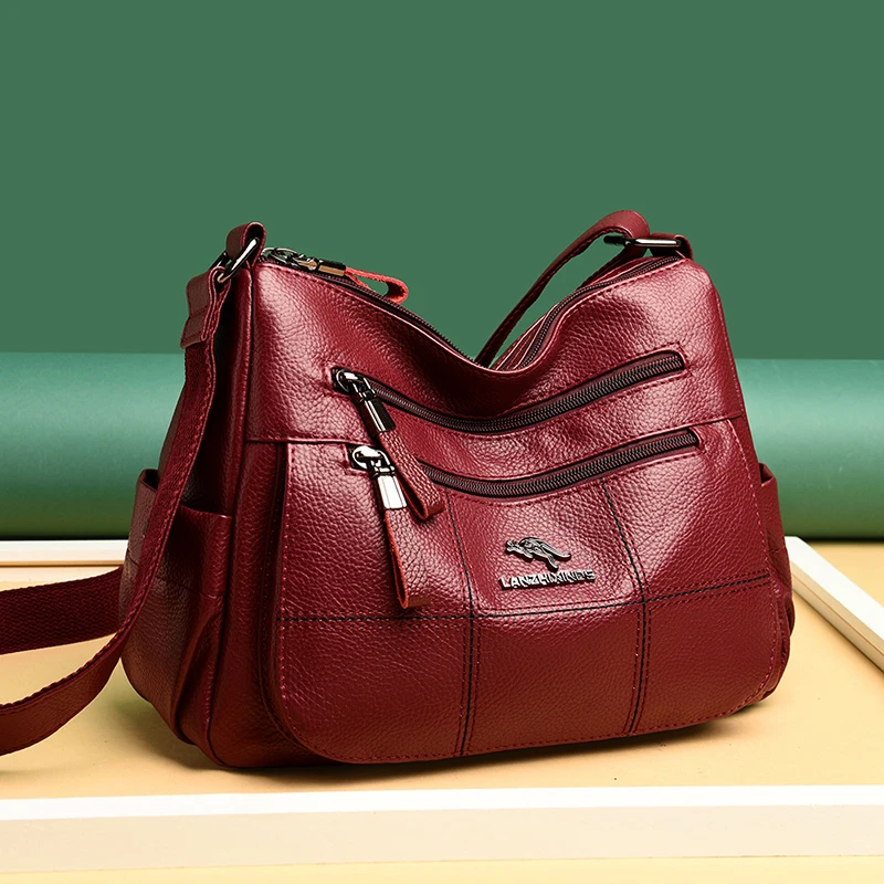爆款正品女士斜挎包百搭软皮单肩包女包高级气质中年妈妈包中老年