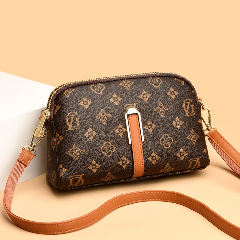 潮流时尚休闲软皮女包百搭简约单肩包女韩版气质妈妈包洋气斜挎包