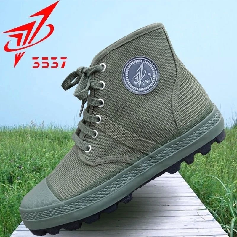 3537正品高帮解放鞋男防滑耐磨透气劳保鞋工地作训鞋农田干活胶鞋