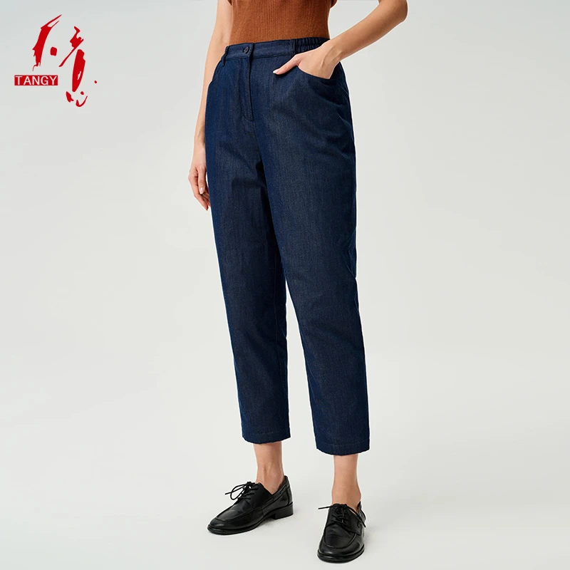 TANGY/天意冬季新品民族风百搭休闲女士显瘦加厚休闲裤W244503B