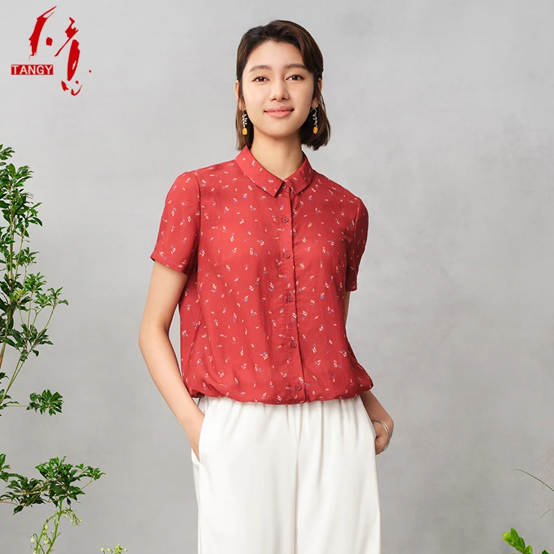 TANGY/天意夏季商场同款夏季新品民族风宽松中长款女衬衫2242061