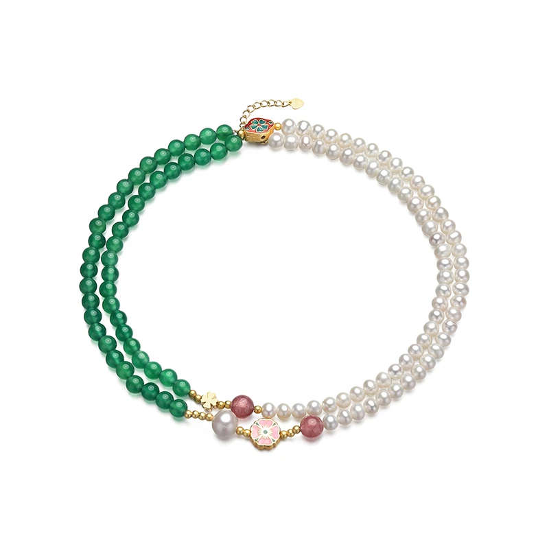 佐奈美（SANAMI）新中式樱花玛瑙淡水珍珠项链