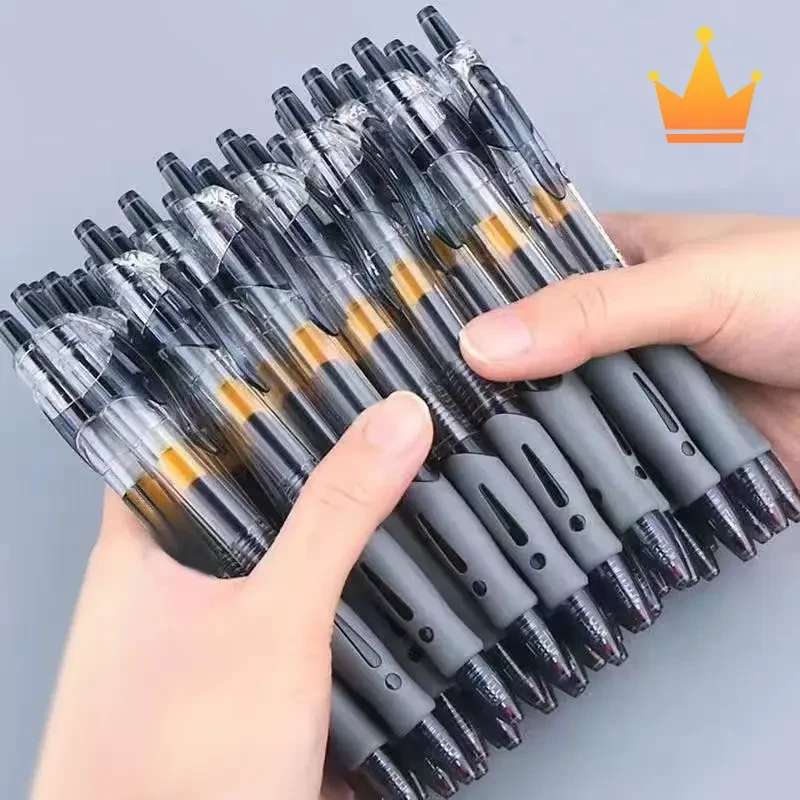 考试专用笔刷题笔签字笔书写顺滑舒适速干按动中性笔0.5m碳素黑笔