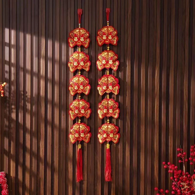 新年春节客厅布置装扮用品乔迁之喜鞭炮串挂件喜庆小挂饰中国结