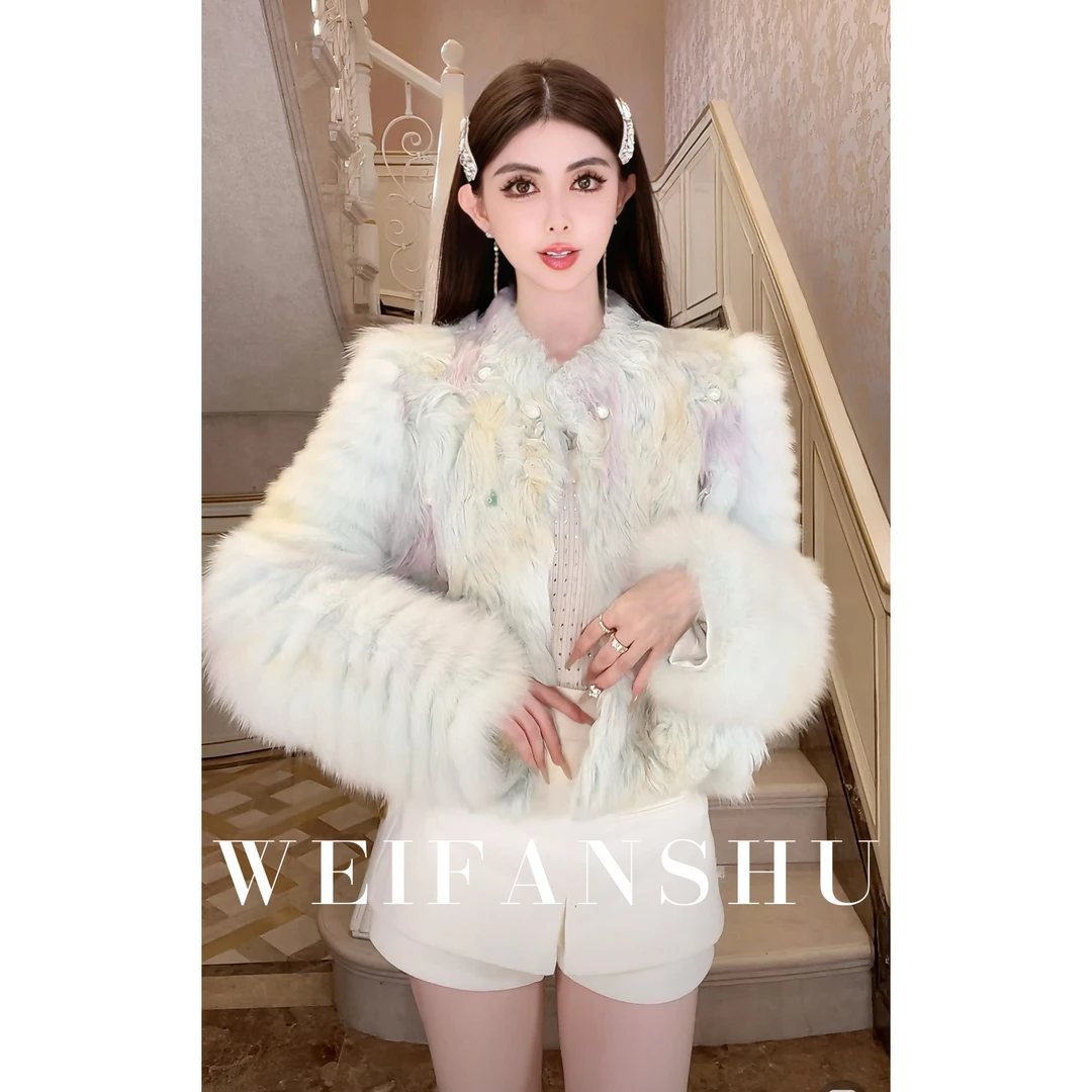 WEIFANSHU/魏凡舒【冰岛之恋】秋冬新款重工名媛风轻奢保暖短款外套