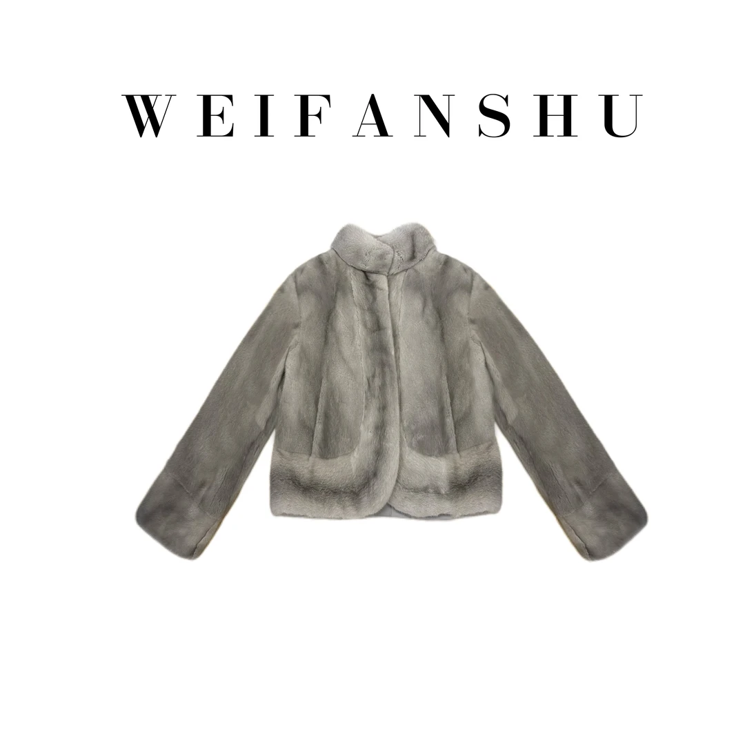 WEIFANSHU/魏凡舒【简爱日记】冬季厚款保暖贵妇气质轻奢水貂外套