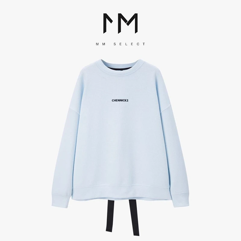 【MM.SELECT】芝芝莓莓 华夫格潮流女简约百搭印花时尚卫衣MY012