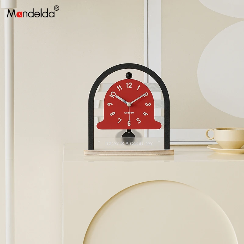 Mandelda客厅玄关装饰摆件电视柜家居饰品钟表桌面摆放式创意时钟