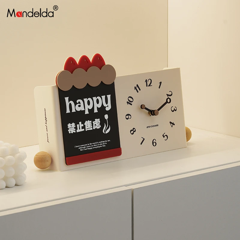 Mandelda客厅玄关高级感装饰摆件家居桌面饰品电视柜酒柜创意时钟