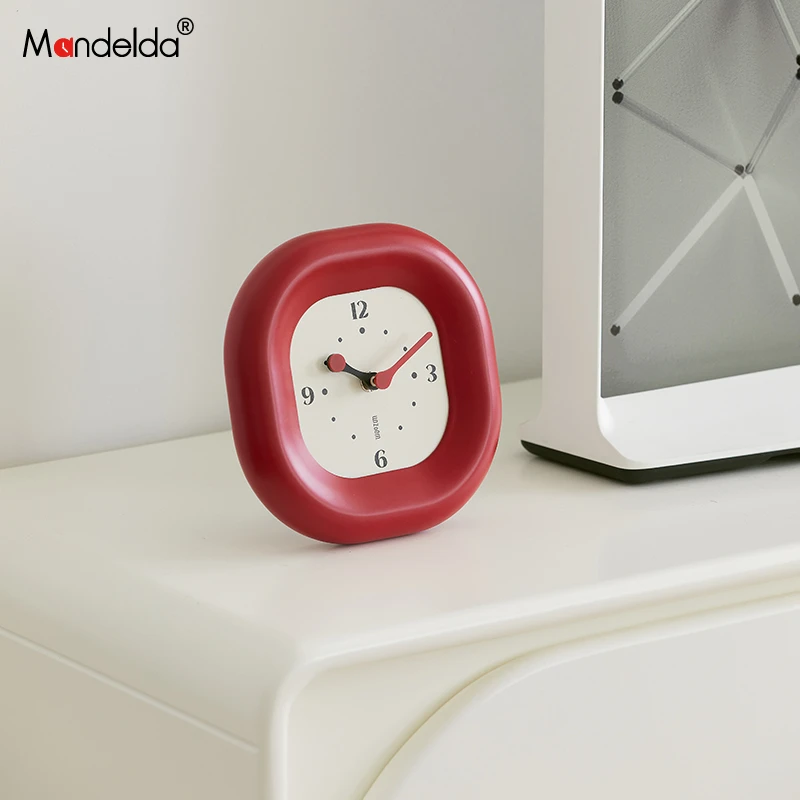 Mandelda家居客厅桌面摆件卧室玄关奶油风创意座钟高级感装饰品