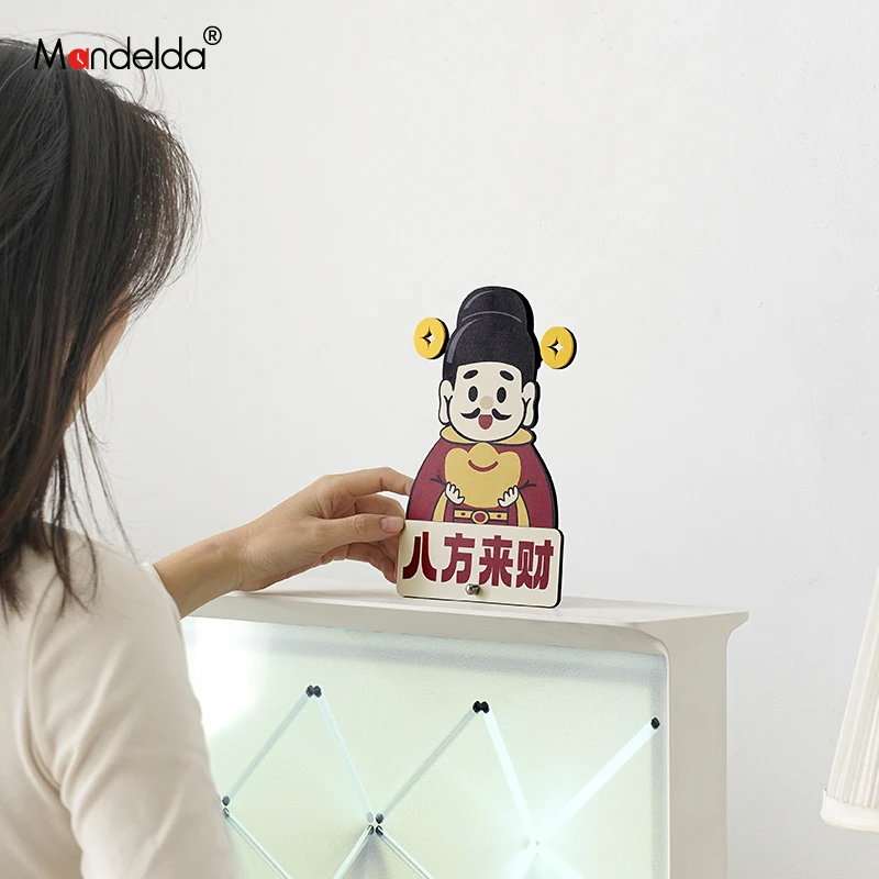 Mandelda新中式财神爷摆件时钟家居饰品礼物乔迁新居创意装饰品