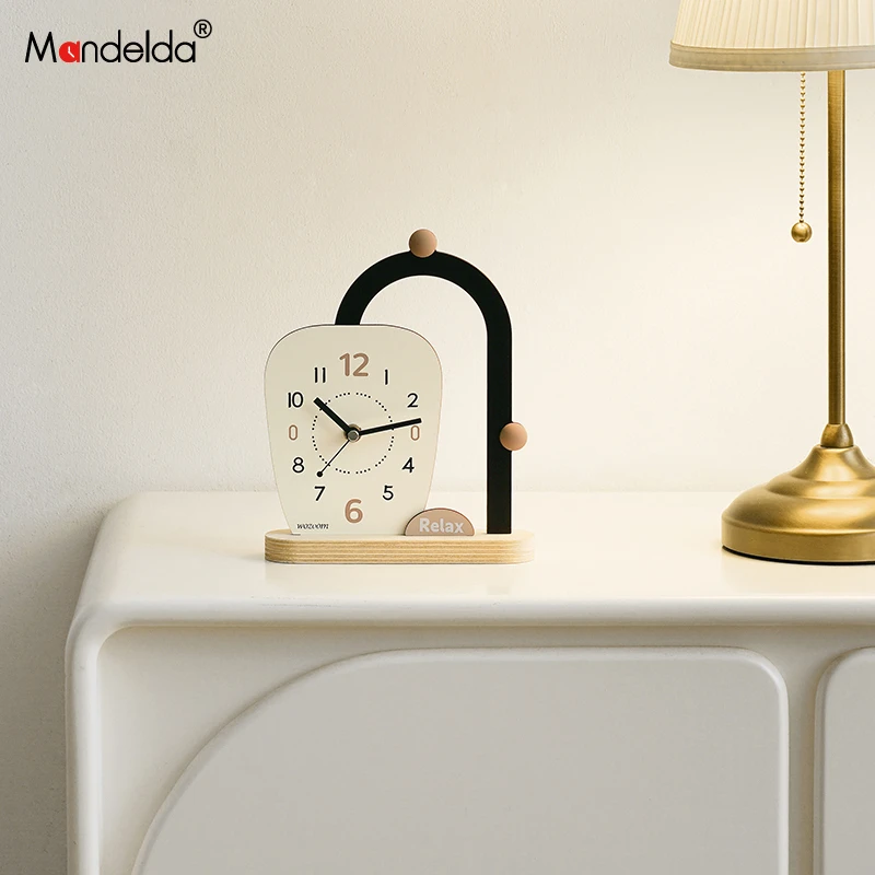 Mandelda奶油风家居装饰品客厅玄关桌面摆件电视柜酒柜创意座钟