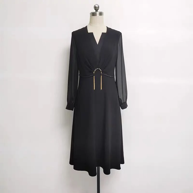 A375  MP2025时尚百搭款连衣裙显瘦气质长袖轻奢3011款