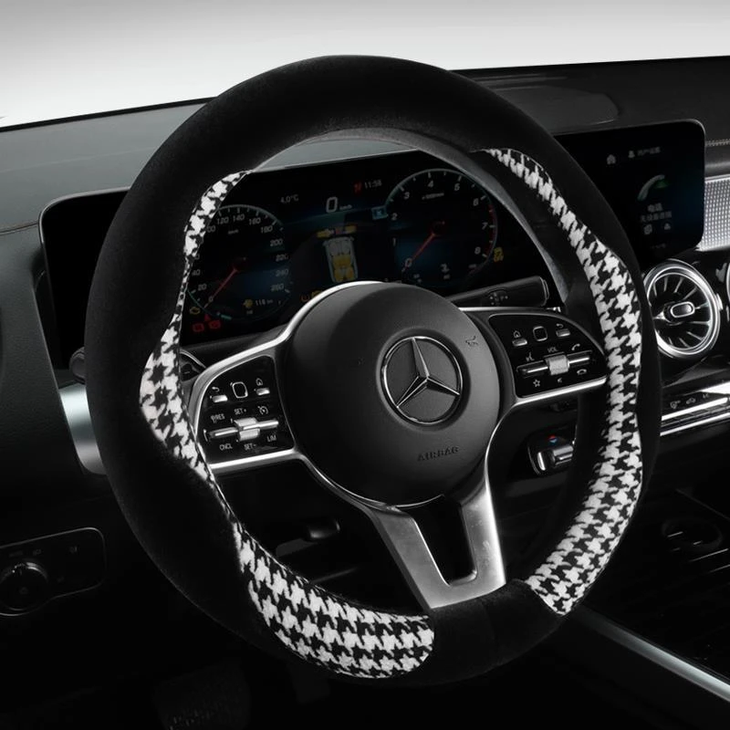 适用北汽EU/EC3/EC5/EX/EV幻速方向盘套男冬季时尚运动毛绒车把套