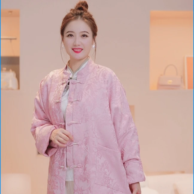 【桃源乡 加厚】- 冬季新中式国风复古提花盘扣宽松休闲外套