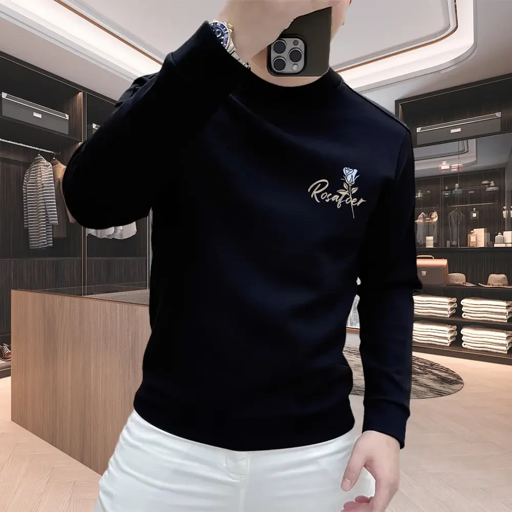 个性潮流重磅圆领卫衣痞帅街头宽松休闲秋冬印花时尚男士潮流卫衣