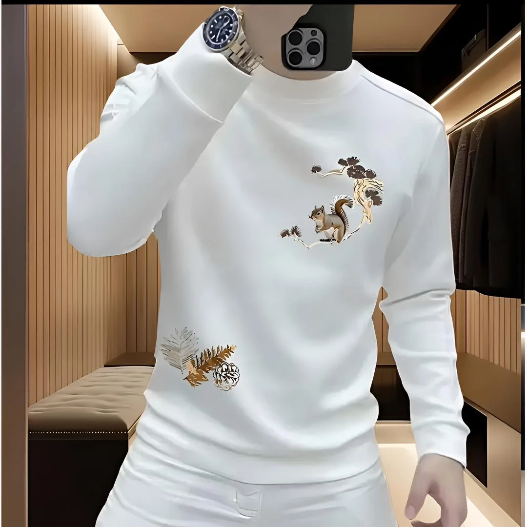 秋冬季新款潮牌网红休闲卫衣男士时尚套头圆领长袖休闲百搭上衣潮