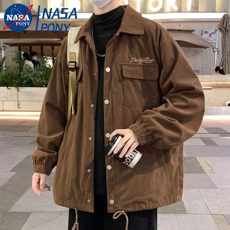NASA休闲男外套港风男士秋冬季潮牌宽松男生韩版痞帅翻领工装夹克