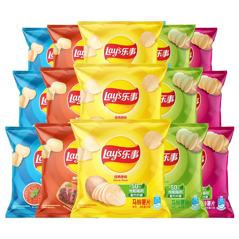 乐事薯片12g*10包混合装办公室休闲膨化休闲食品网红小吃零食