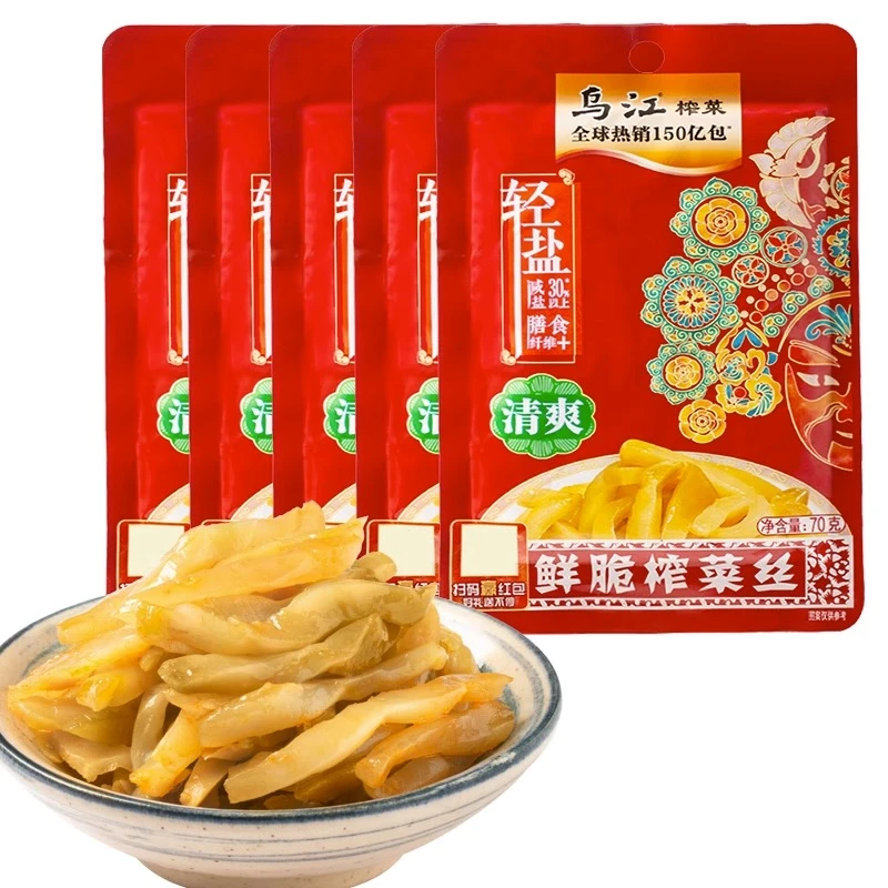 乌江榨菜鲜脆菜丝70g*7袋下饭菜清爽开味佐餐泡菜ms