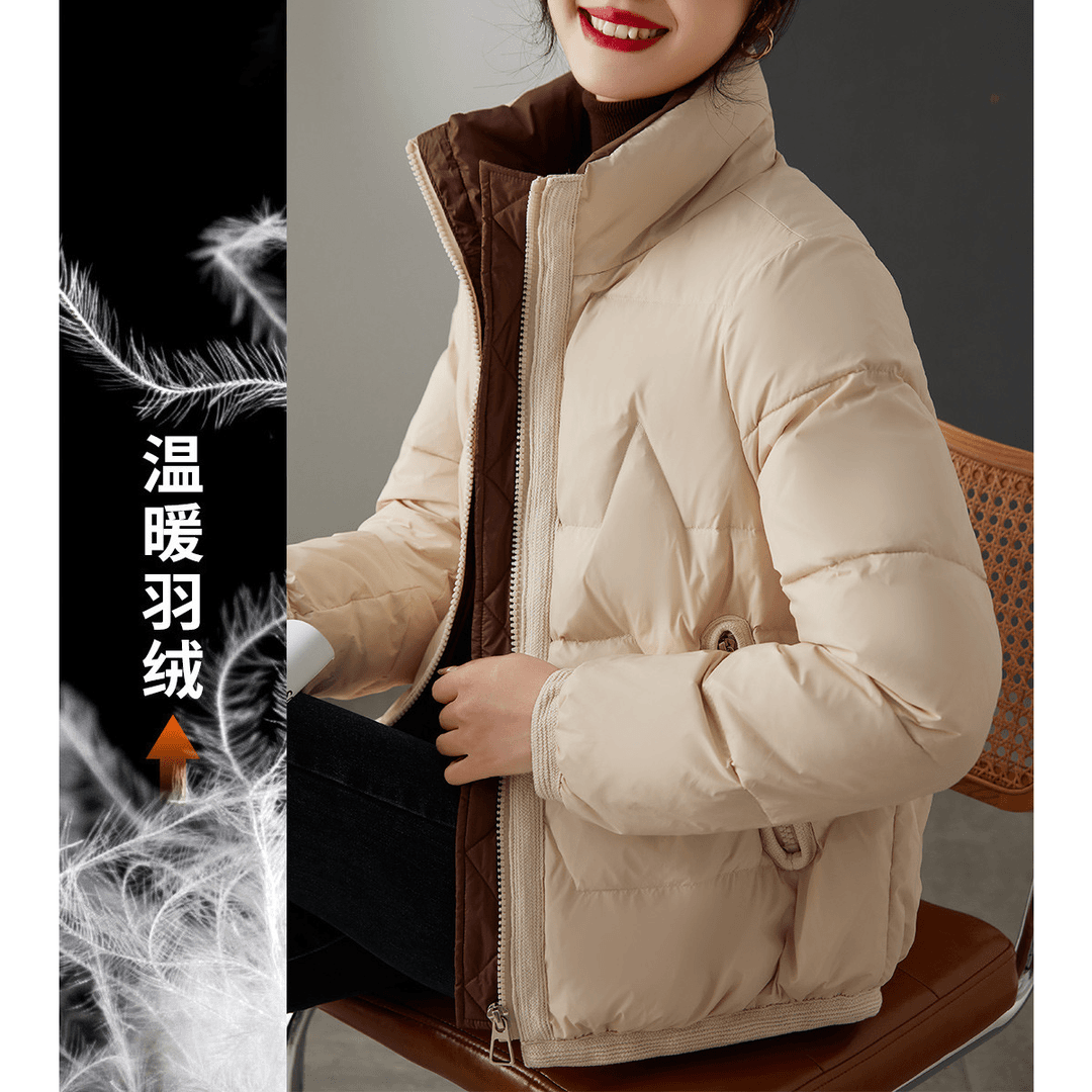 尚静【90绒时尚通勤风羽绒服】23年冬季款加绒加厚保暖舒适面包服