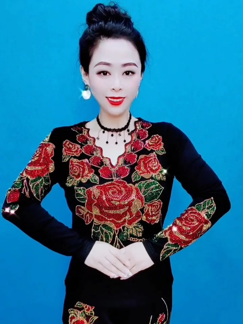 秋冬新款970大码中老年修身ins显瘦打底衫复古网红女士长袖打底衫