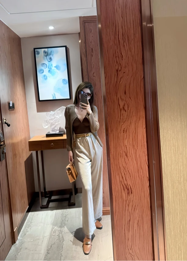 【粥粥高级地址】尼斯漫步高级感丝滑阔腿裤套装