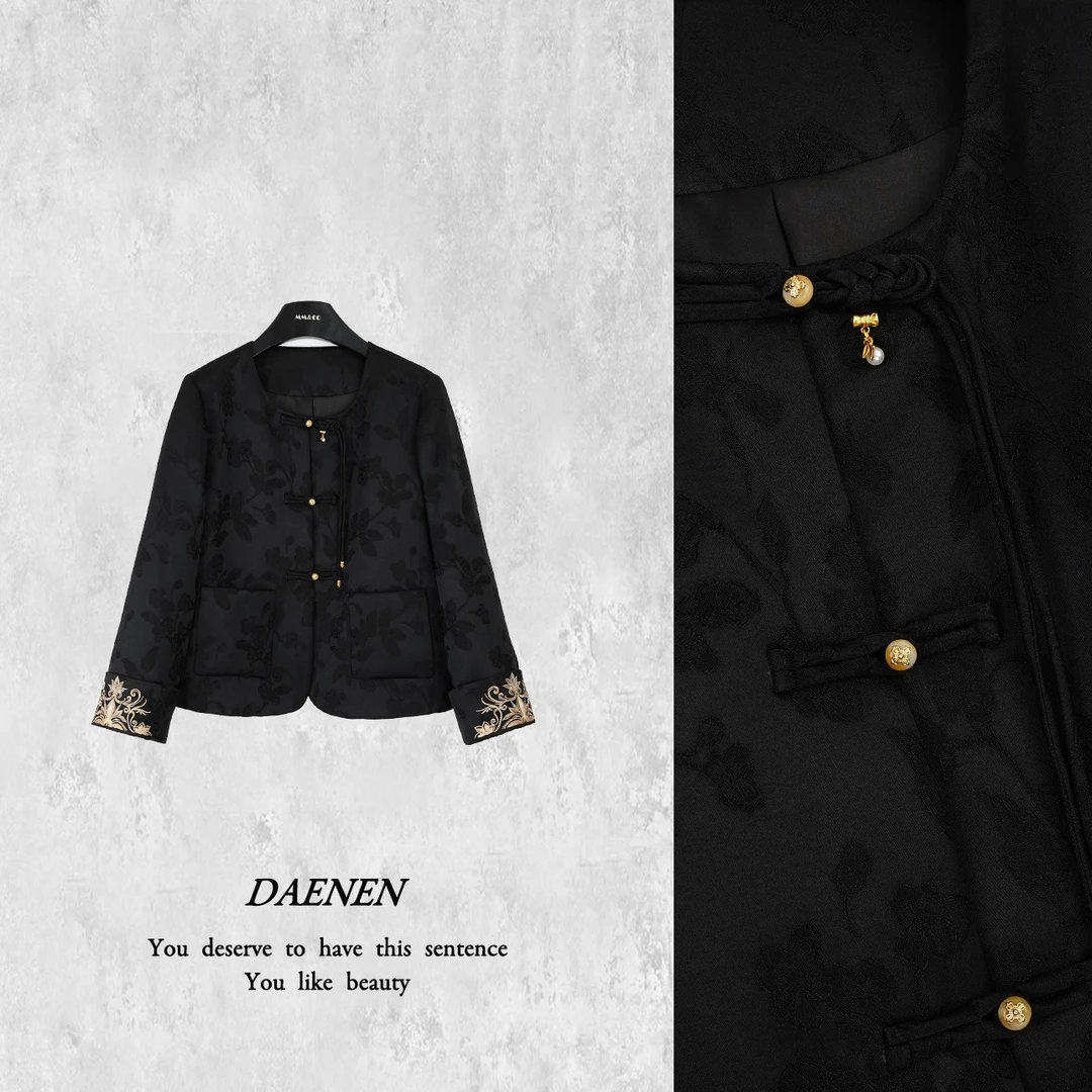 仫赐【景禾】新中式国风花式盘扣流苏刺绣外套MCFMF1259