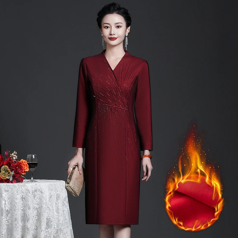 中年喜妈妈喜婆婆婚宴礼服结婚连衣裙春装新款WPD215-Q5836