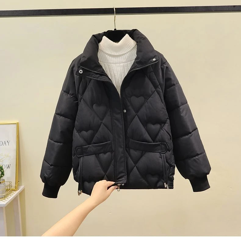 2023新款服冬季新款服女短款小个子宽松显瘦服保暖袄立领