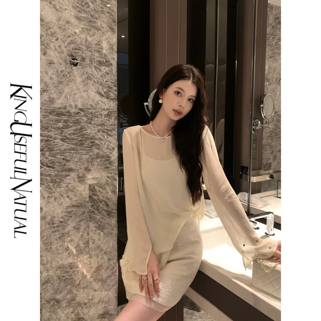 KUN 天女羽衣 满分人丝 冰凉感植物纤维经典松身廓形极简风上衣