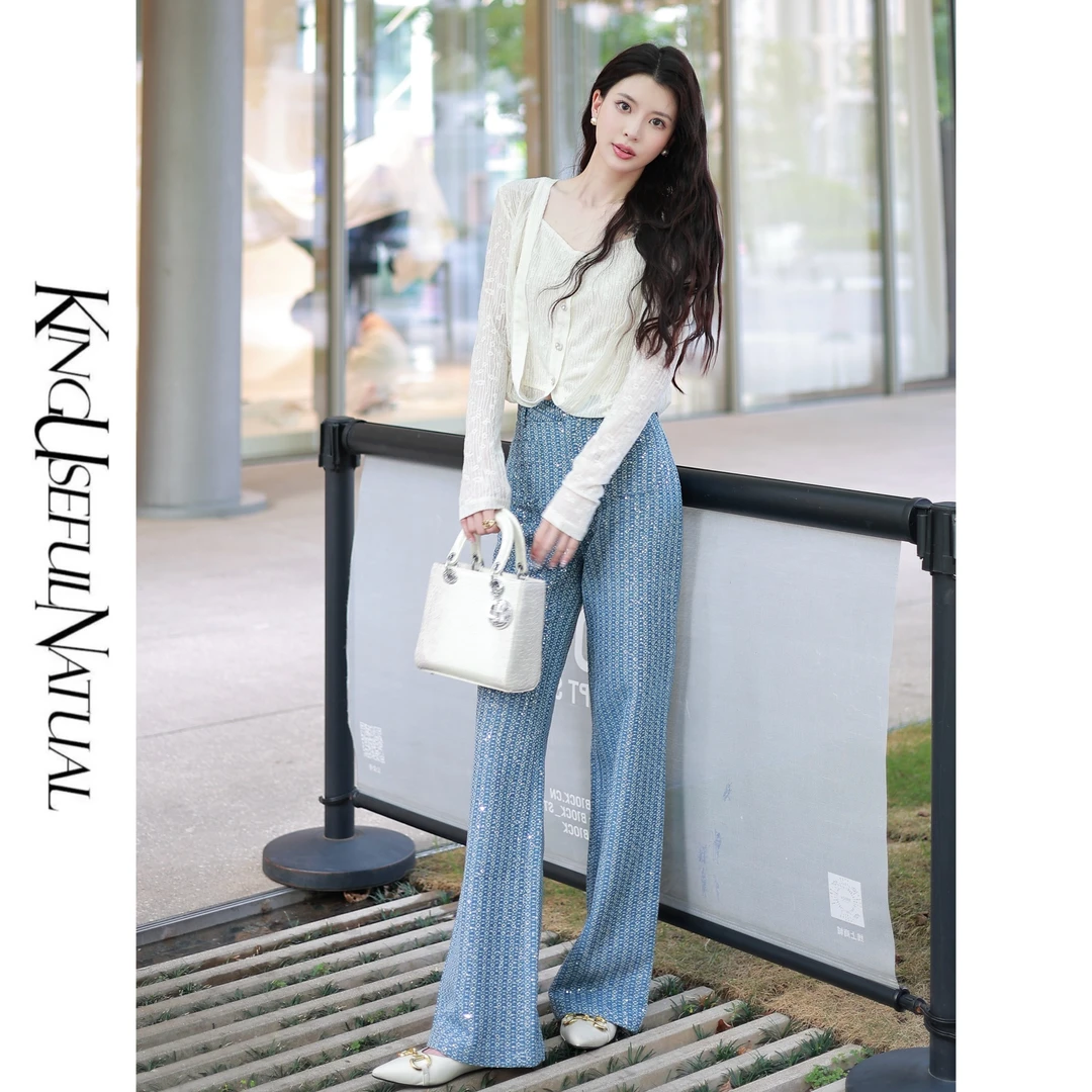 KUN【Shine 牛仔裤】chill好版型 吸睛款提花洒银绣精致立裁牛仔裤