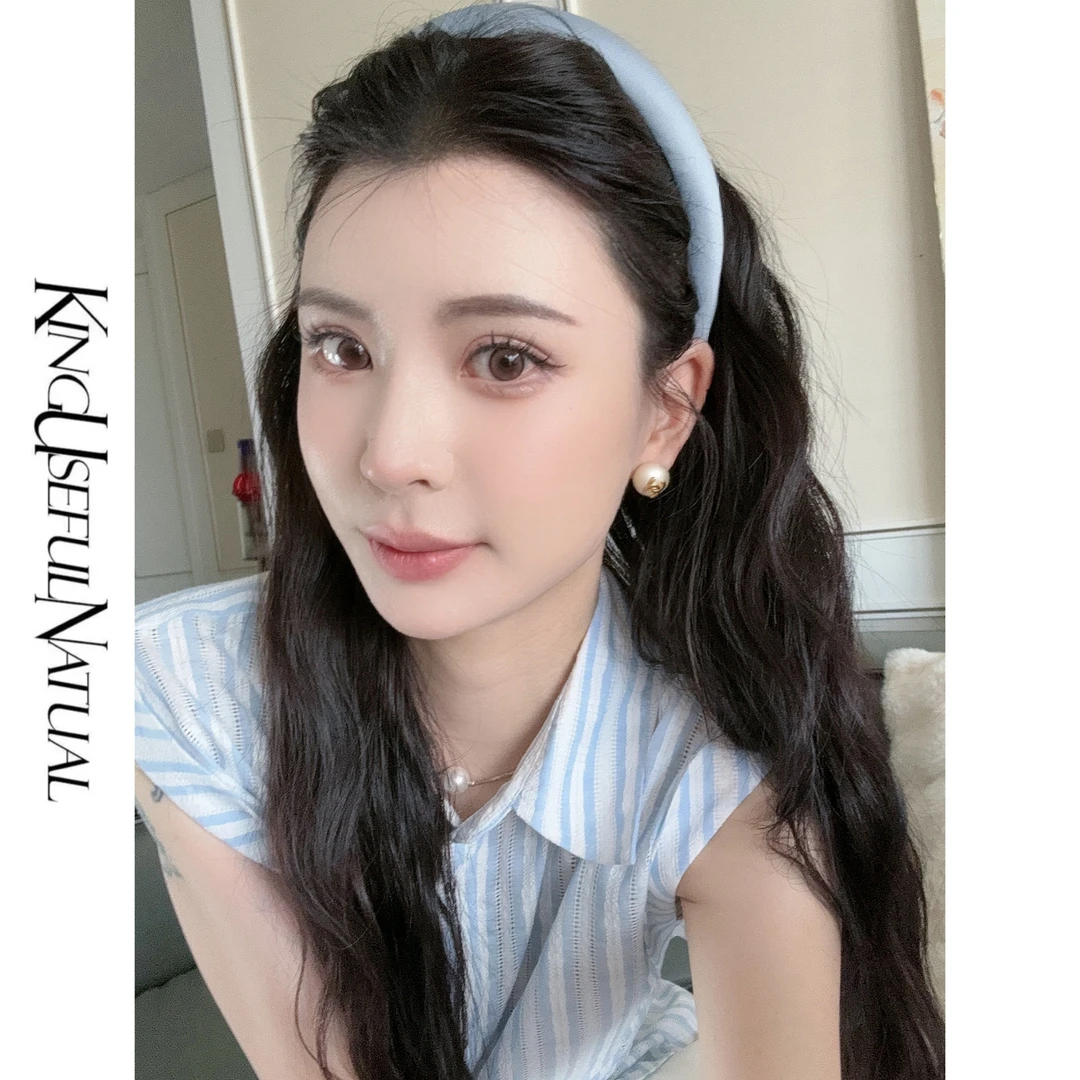 KUN 高颅顶的秘密 多色可选 韩国小姐姐甜美缎面海绵发箍头饰