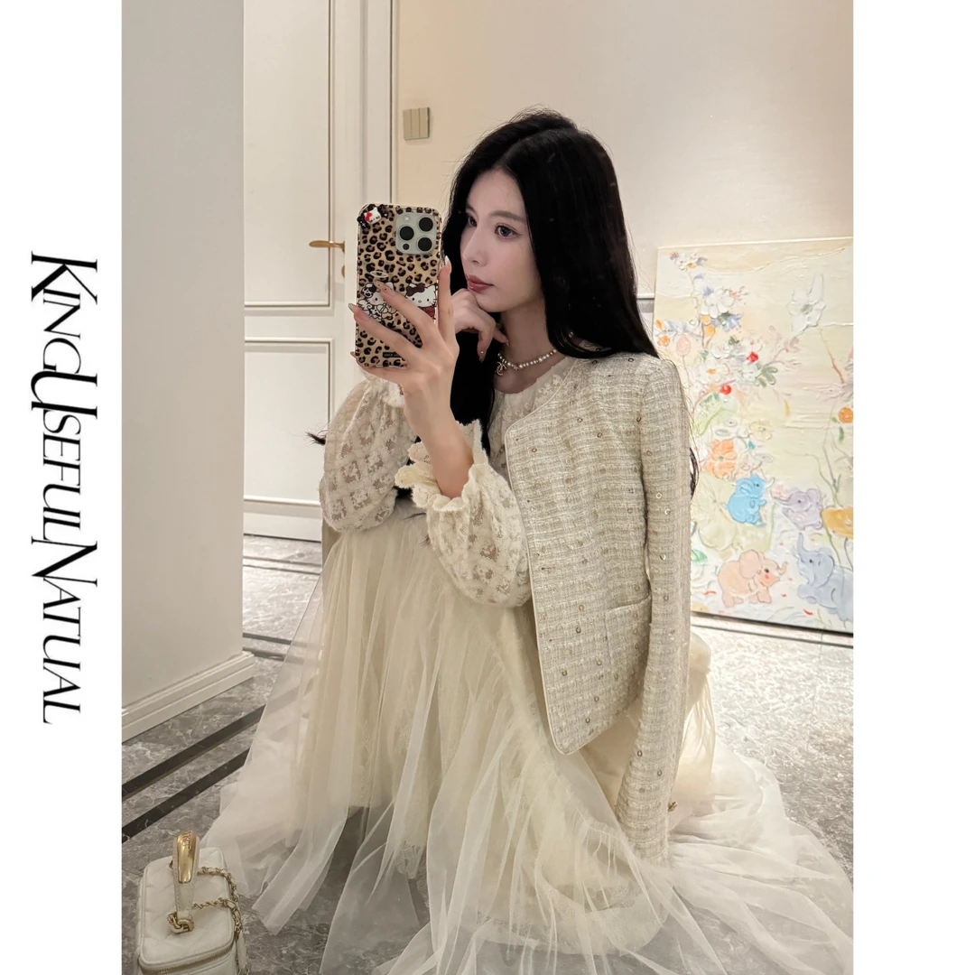 KUN【卢浮之恋】人间香NaiNai  时尚编织肌理感小香短外套