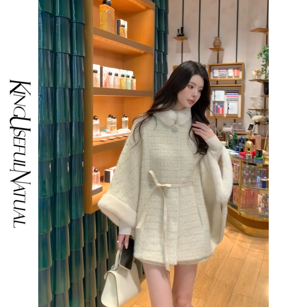 KUN【诺丁山晚宴】氛围拿捏 金属丝羊毛小香加厚时尚立领实穿外套
