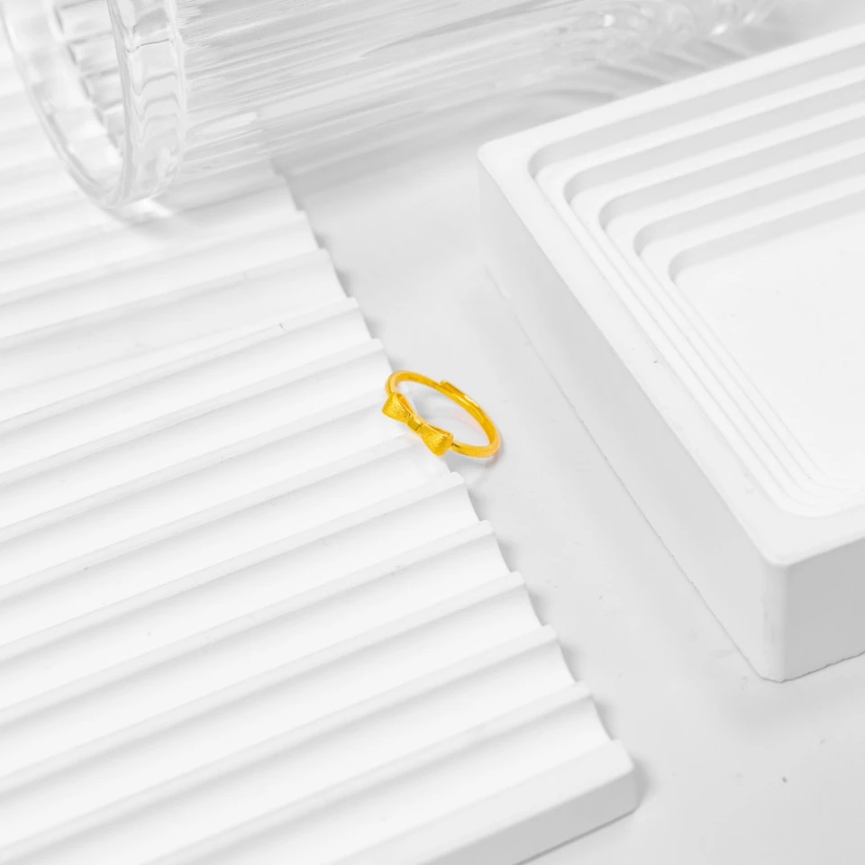 足银戒指 女款时尚简约百搭  蝴蝶结开口戒指  精美气质经典