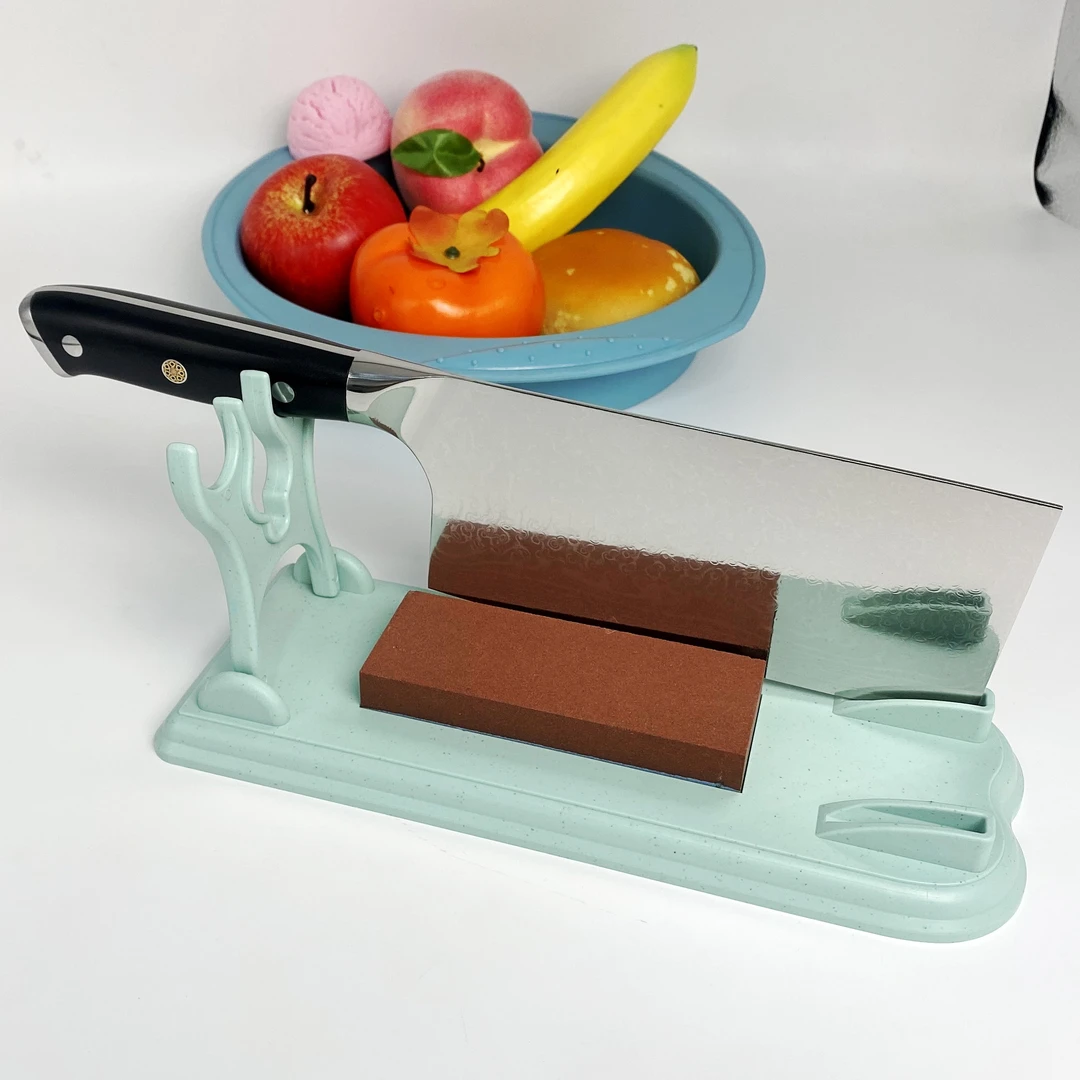 新款厨房菜刀架磨刀石二合一置物架家用沥水台面放刀具刀座收纳架