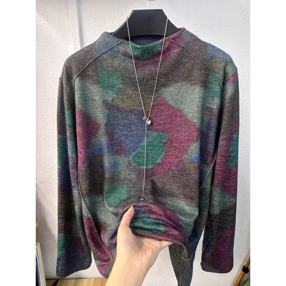 瑶瑶-彩色时尚百搭休闲气质长袖保暖打底衫#952