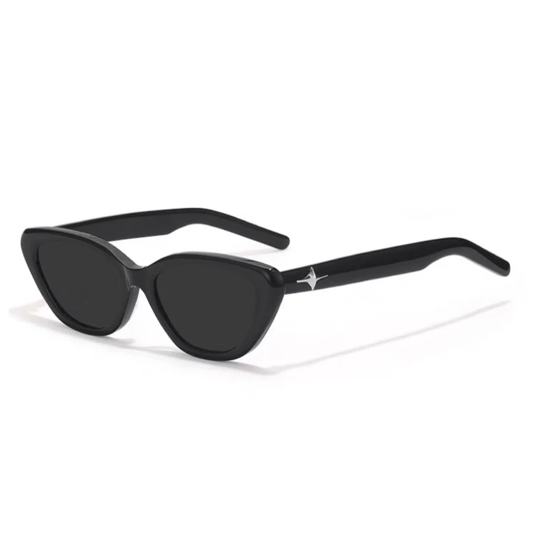 墨镜炸街网红猫眼茶色黑色太阳镜街拍百搭时尚个性复古简约潮流