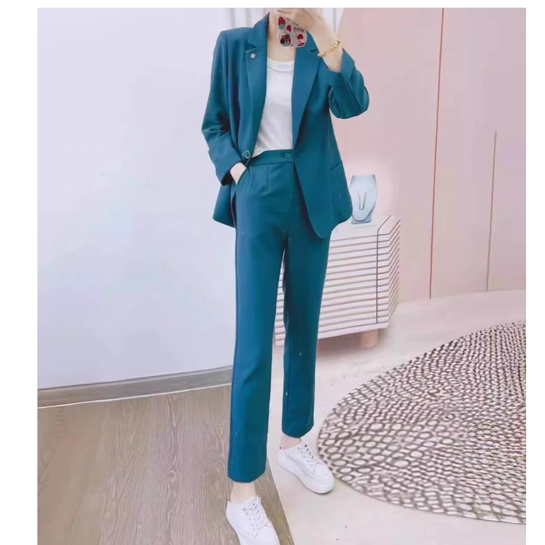 2024春秋新款时尚气质显瘦西装两件套洋气休闲套装2176衣59裙94