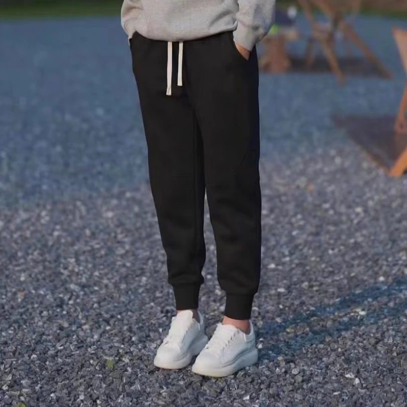 2024秋冬新款潮流时尚百搭加绒卫裤休闲裤男女款裤子233760长95