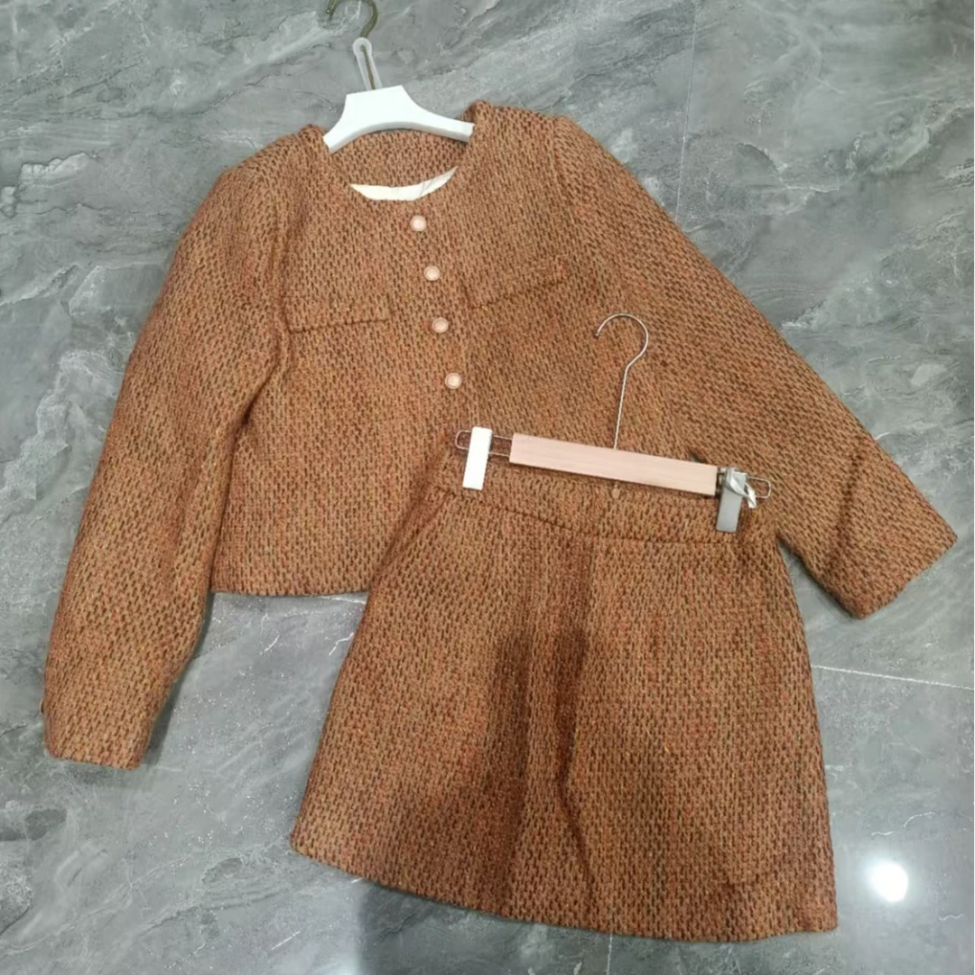 2023秋冬新款小香风两件套时尚显瘦外套+半身裙套装941衣47裙38