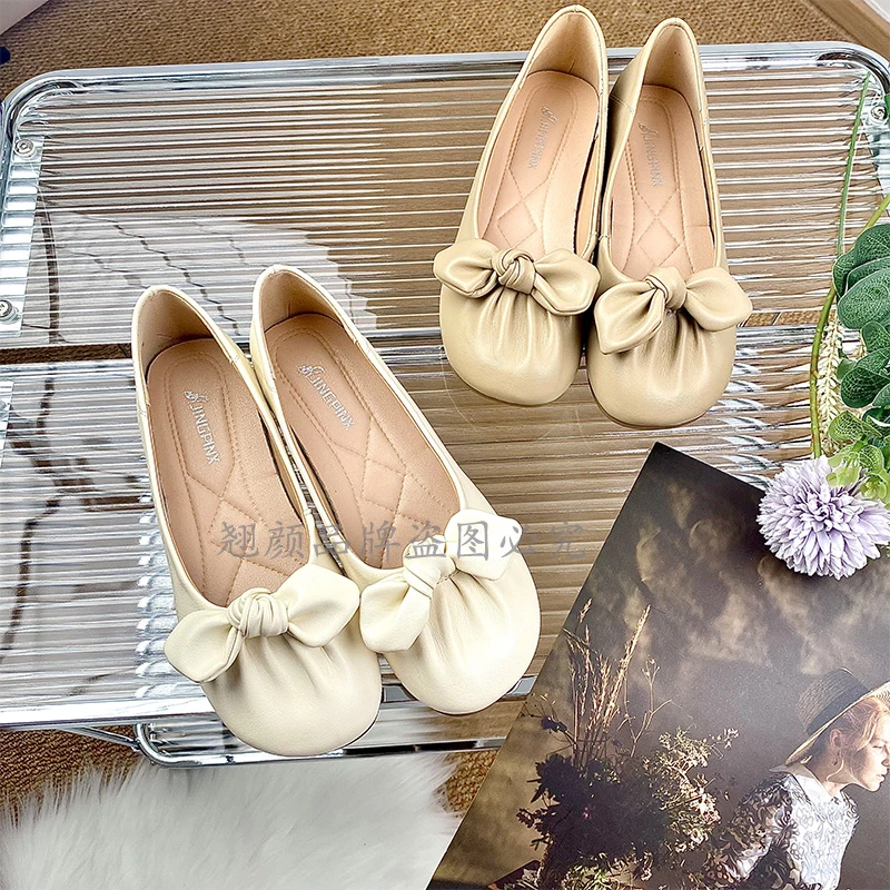 【翘颜品牌】舒适百搭软面软底温柔防滑平底单鞋浅口休闲圆头603